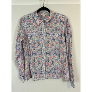 Ariat Women's Floral Western Shirt, Snap Closure, Long Sleeve, XL, Boho, 70s